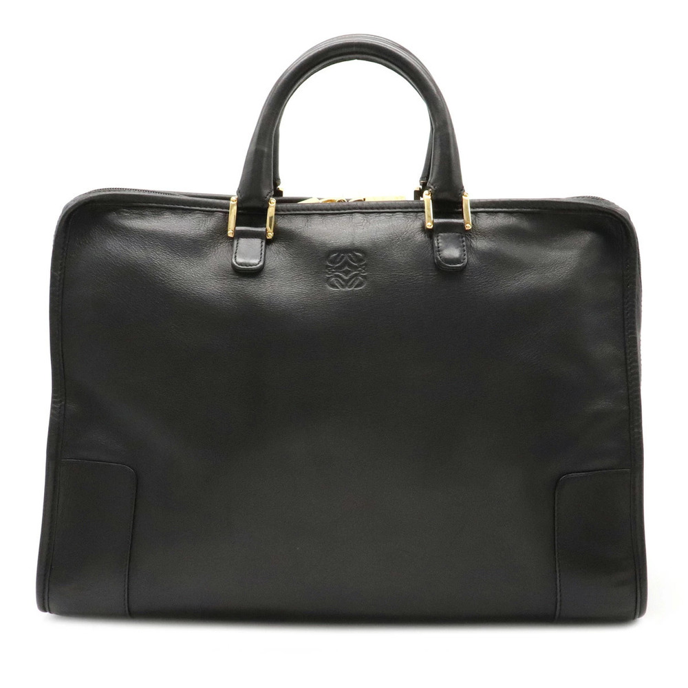 Loewe Anagram Amazona Leather Handbag Boston Black